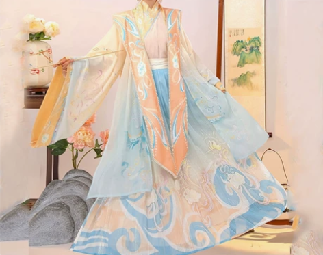 劲合【南乡】曹县汉服宋制霞帔交领对襟长衫褙...