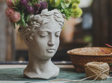 创意人像水泥花盆维纳斯女神雕像插花花器 复...