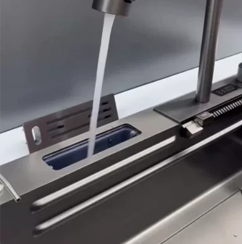 【工厂直销】数显飞雨瀑布水槽厨房不锈钢洗碗...