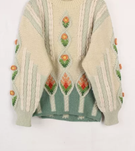 vintage古着日本制复古风重工花色冬季...