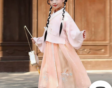 汉服女童秋冬超仙气古装中国风可爱网纱裙子女...