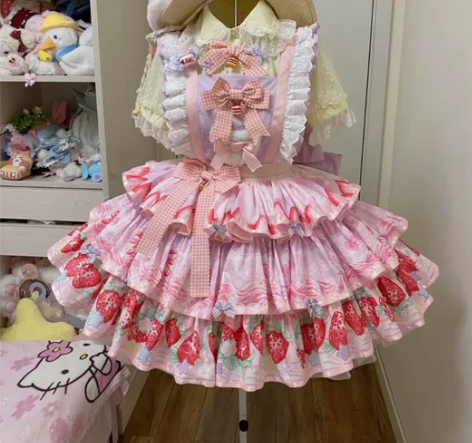 莓有心事m黄色 穿二未洗 全套 裙子、大蝴...