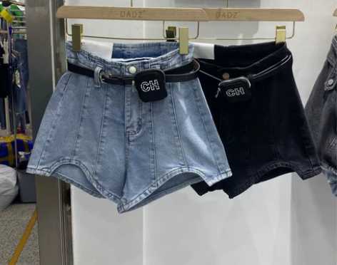 网红爆款牛仔短裤女修身2022夏季新款高腰...
