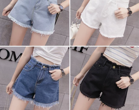 2018新款牛仔短裤女夏高腰大码宽松韩版显...