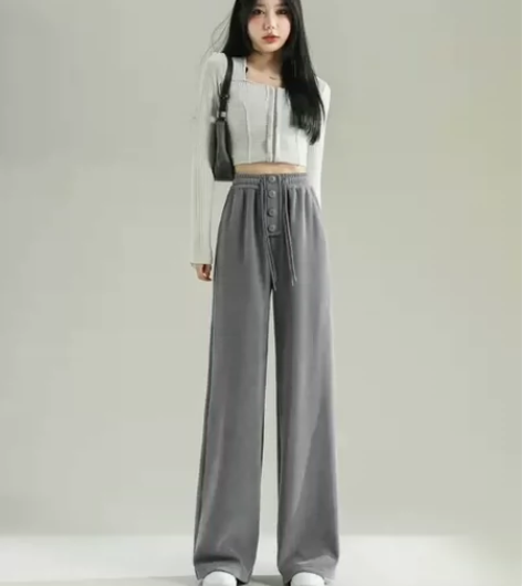 转卖ZRZV秋冬新品美式针织裤百搭极简高腰...