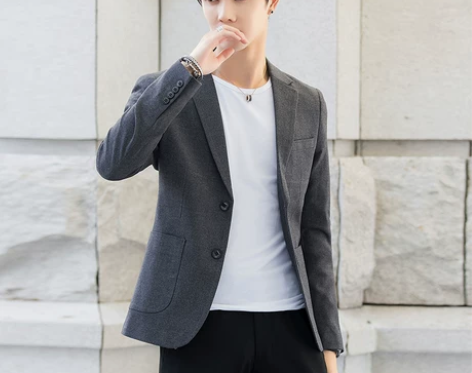 休闲西装男士小西服外套韩版潮修身薄款商务青...