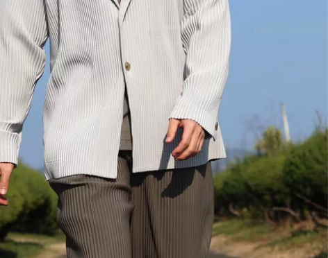 褶皱西装JD201黑色灰色宽松微弹休闲西装...