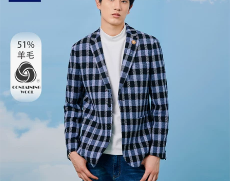 外贸大牌正品剪标尾货清仓男装格纹西装外套青...