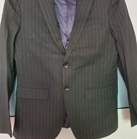 九牧王男装春秋款西服  黑色条纹  单西 ...