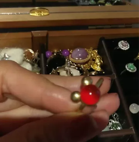 米奇南红古法鎏金工艺，活口戒（一物一拍）都...