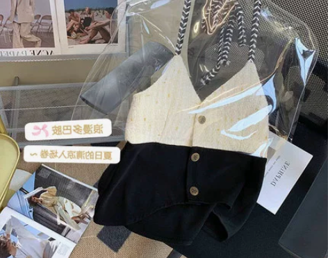 夏季新款外穿绑带粗花呢拼接吊带背心女设计感...
