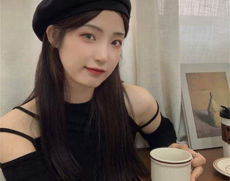 甜酷不掉队~韩系金属黑色毛呢贝雷帽女秋冬气...