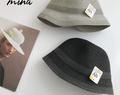 日本UVCUT帽子女夏季草帽防晒遮阳帽可折...