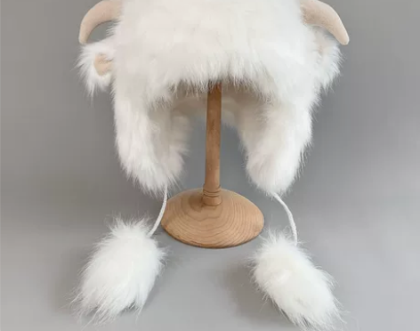 狐狸耳朵毛毛雷锋帽女冬季保暖护耳朵帽可爱防...