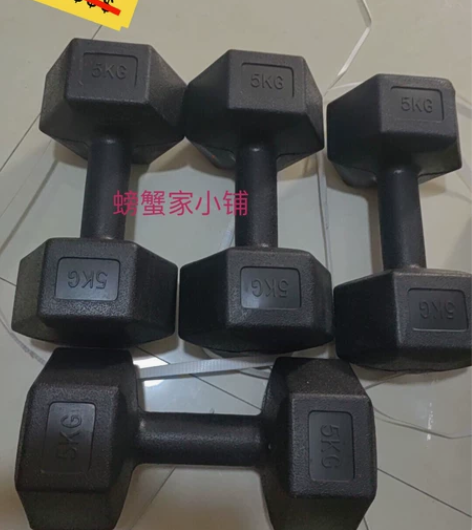 疫情影响，10公斤六角哑铃男士健身家用15...