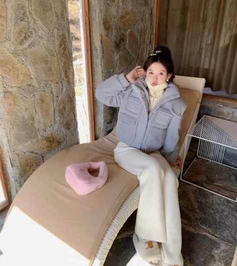 维斯小姐2022冬季新款「水貂绒裤」里衬加绒长裤针织特厚直筒...