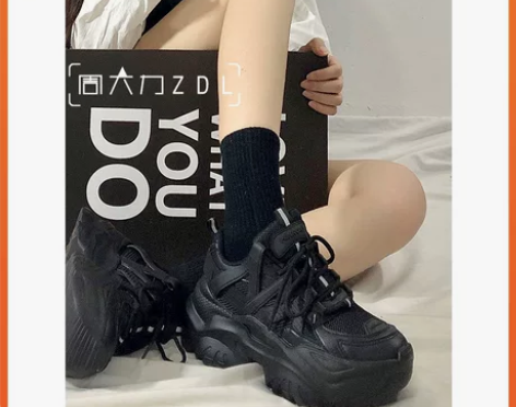 环球黑色老爹鞋女潮ins2022秋季新款厚...