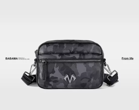 babama斜挎包男潮牌小迷彩包女潮单肩包...