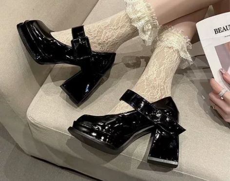 法式玛丽珍鞋女2022秋新款小众设计气质高...