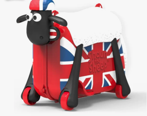 小羊肖恩旅行箱 儿童可坐行李箱 骑行玩具车...