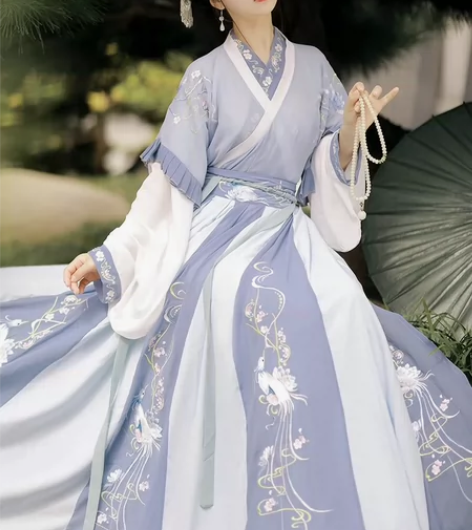 仙楚姬原创汉服女【青鸾羽】晋制齐腰交领夏季...