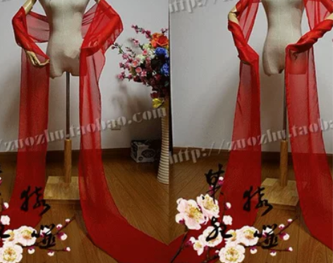 无接缝汉服雪纺披帛/cos古装披巾舞台表演...
