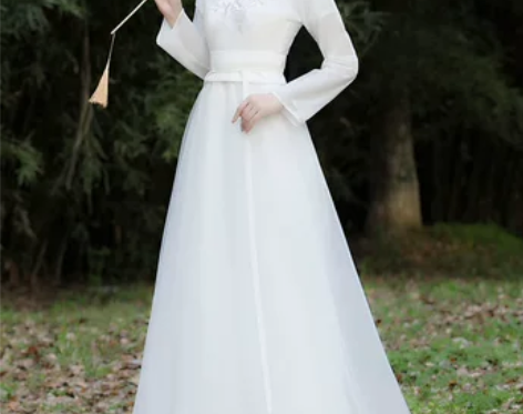 古装白色汉服女秋冬超仙气飘逸上班穿冬季改良...