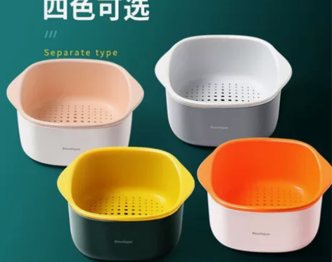 【尾货清仓】双层沥水篮厨房滤水淘蔬菜篮子 ...