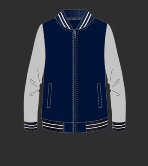 杭州夏衍初级中学春秋校服 蓝色棒球衫  有...