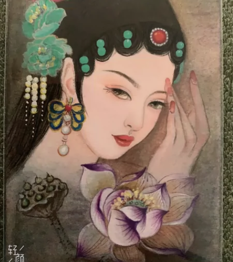 熊猫工作室，一张古风妹妹。画师：青瓷 随缘...