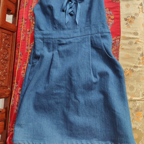 fint 款牛仔连衣裙，无标，甜美日系风，...