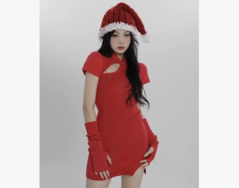 出辣妹裙，性感纯欲风包臀短裙子女（有袖套）...