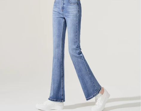 逸阳牛仔裤微喇女20200春季新款高腰显瘦...