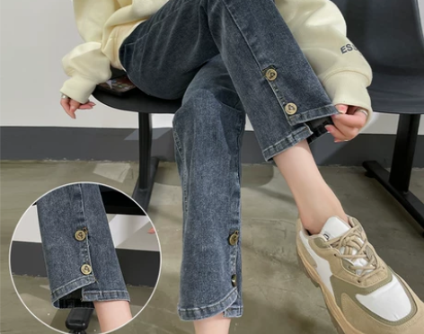 【狂欢价】加绒直筒牛仔裤女2022年秋冬季...