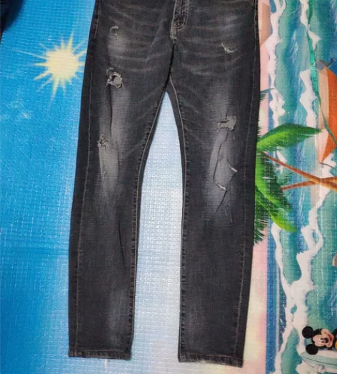 弹力破洞牛仔裤男29码腰围72裤长95 3...