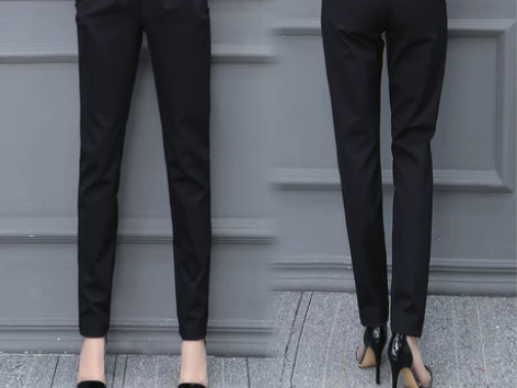 2019秋季新款哈伦裤女薄款九分裤黑色高腰...