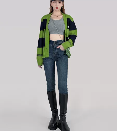 悬悬子“蜜桃臀小脚裤”三粒扣高腰显瘦修身弹...