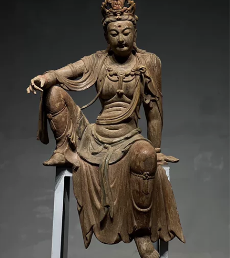 木雕自在观音像 尺寸高121厘米 楠木