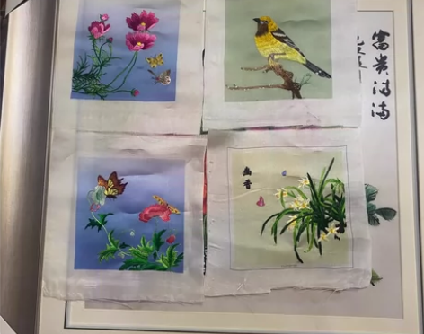 纯手工苏绣 家里长辈亲自绣的 纯手工可以做...