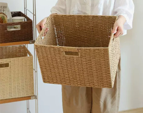 藤编收纳箱 藤编草编日式简约仿杂物零食玩具...