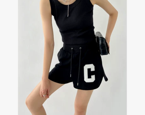 icoco高品质U型领百搭黑白色针织T恤吊...