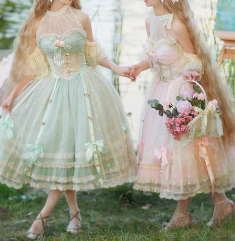 伯爵夫人lolita 朝花夕拾薄荷色jsk...