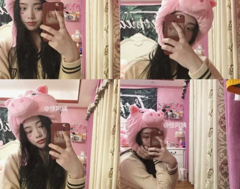 怪阿姨ins猪头套林小宅同款可爱毛绒帽拍照...