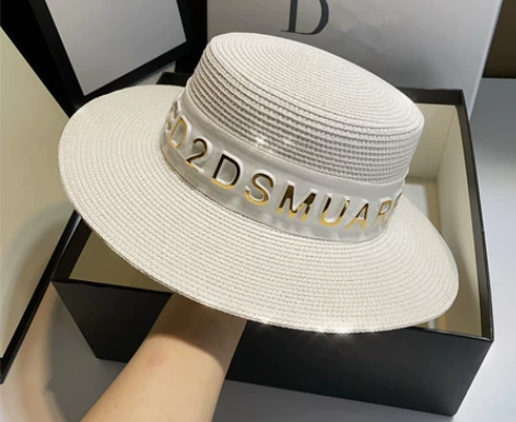 网红同款新款纯白色礼帽百搭优雅女士出游防晒...