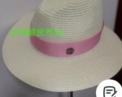 日本春夏新款宽沿草帽女百搭爵士帽海边度假休...
