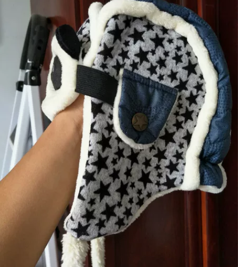 全新宝宝棉帽加绒帽子1-3岁熊猫帽雷锋帽全...