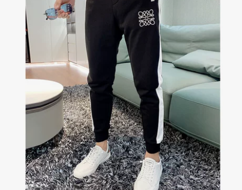 高街运动裤子男潮流休闲束脚长裤国潮修身黑白...