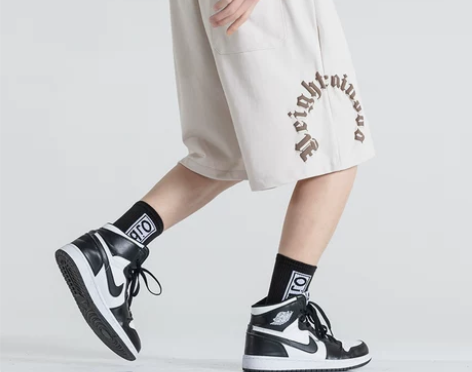 哥特字母休闲短裤男夏季潮牌宽松运动裤ins...