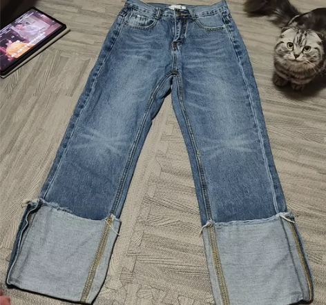 蓝色牛仔裤——M号 50包邮[蓝圆]#女士...