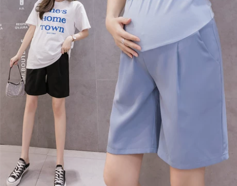 孕妇裤夏装冰丝三分裤夏季薄款大码宽松阔腿裤...